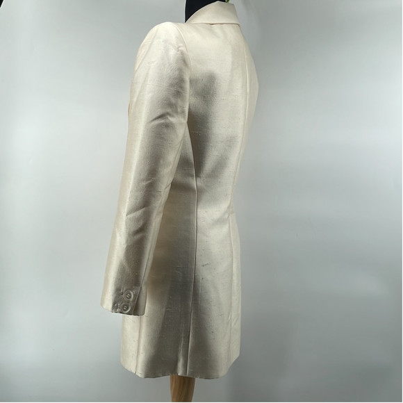 Badgley Mischka blazer suit jacket champagne cream Color Sheen event bridal sz 6 - Picture 10 of 14